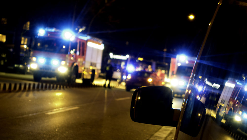 first responders at the scene of a car accident in Wilmington, NC